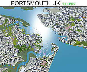 Portsmouth city UK 3D Model