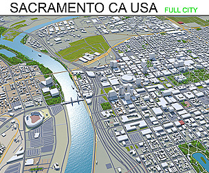 Sacramento city California 3D Model