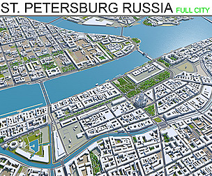 St Petersburg City Russia 3D Model