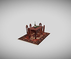 Gothic dining set 3D model