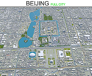 Beijing City China 3D Model 120km