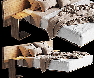 Wooden Suspended Bed 3D Model