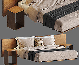 Wooden Suspended Bed 3D Model