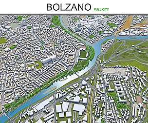 Bolzano City Italy 3D Model 20km