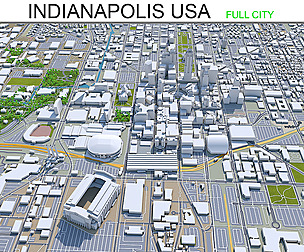 Indianapolis City 3D Model 70 Km