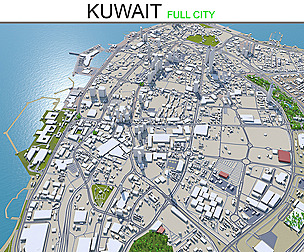 Kuwait City 3D Model 200 km