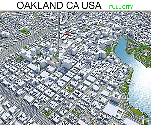 Oakland City 3D Model 50km