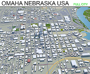 Omaha City 3D Model 75 Km