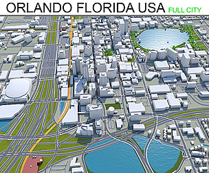 Orlando City 3D Model 80Km