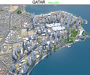 Qatar city 3d model 200km