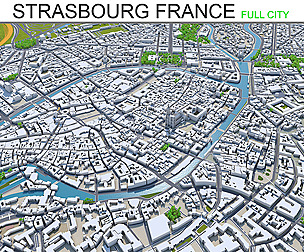 Strasbourg City 3D Model 50km