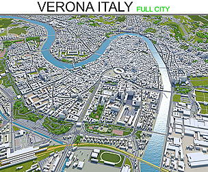 Verona City Italy 3D Model  120km