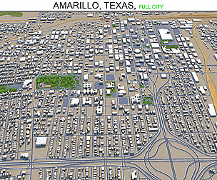 Amarillo city Texas USA 3d model 40km