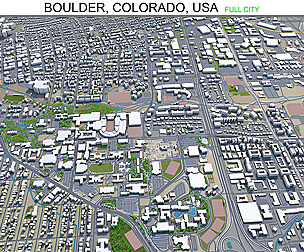 Boulder city Colorado USA 3d model 30km