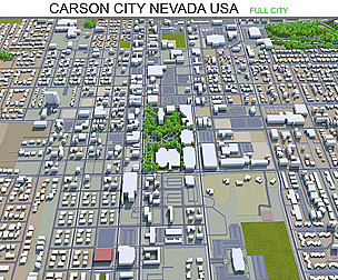 Carson City Nevada USA 3d model 40km