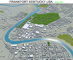 Frankfort city Kentucky USA 3d model 20km