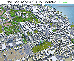 Halifax city Nova Scotia Canada 3d model 50km