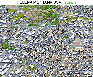 Helena city Montana USA 3d model 20km