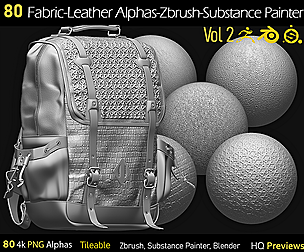 80 Fabric-Leather Tileble Alphas-vol2