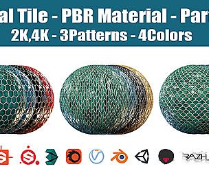 Teal Tile - PBR Material - 2K-4K - Part1