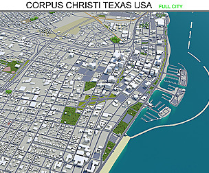 Corpus Christi cityTexas USA 3d model 80km