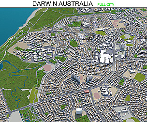 Darwin city Australia 3d model 20km