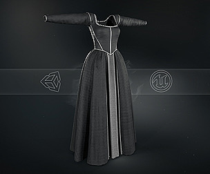 Medieval Dress Style 2 Black