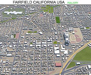 Fairfield city California USA 3d model 35km