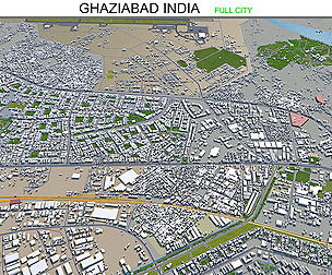 Ghaziabad city India 3d model 40km