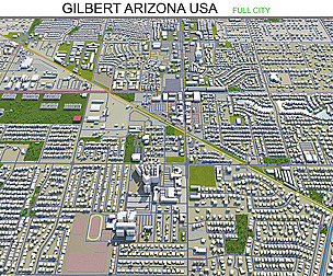 Gilbert city Arizona USA 3d model 40km