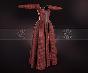 Medieval Dress Style 3 Red
