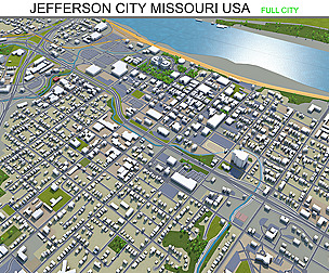 Jefferson City Missouri USA 3d model 30km