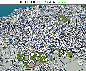 Jeju city South Korea 3d model 120km