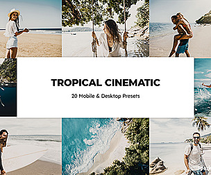 20 Tropical Cinematic Lightroom Presets and LUTs