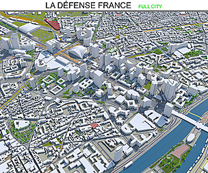 La Défense city France 3d model  10km