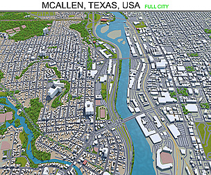 McAllen city Texas USA 3d model 40km