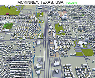 McKinney city Texas USA 3d model 20km