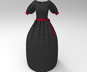 3D black dress