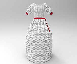 3D white dress