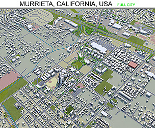 Murrieta city California USA 3d model 20km