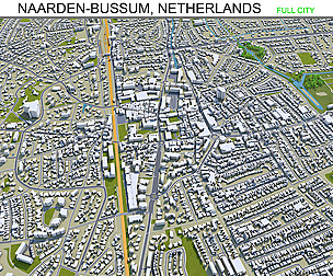 Naarden Bussum city Netherlands 3d model 20km