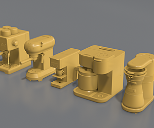 Coffee Makers High Poly 3D Models