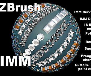 Jewelry- IMM Curve Brush- Gems/Cutters- ZBrush