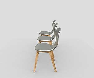 Blender Eevee Wooden Dining Chair minimalist Set