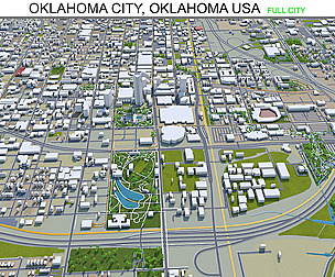 Oklahoma City Oklahoma USA 3d model 80km