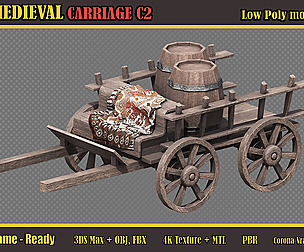 Medieval Carriage C2 (Lowpoly)