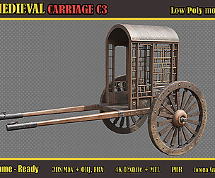 Medieval Carriage C3 (Lowpoly)