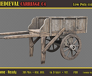 Medieval Carriage C4 (Lowpoly)