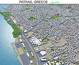 Patras city Greece 3d model 20km