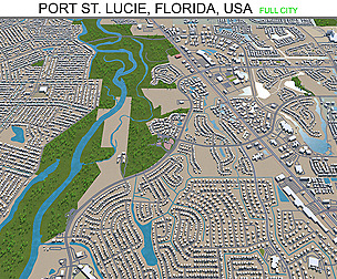 Port St. Lucie Florida USA 3d model 30km